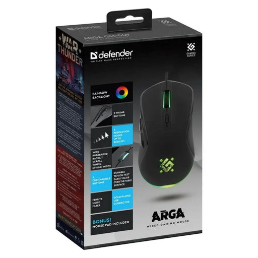 Gaming Mouse Defender GM-049 ARGA Black 3600 DPI - Гейминг Мишка и Подложка за Мишка<<<Компютър Игри<<<Компютри|