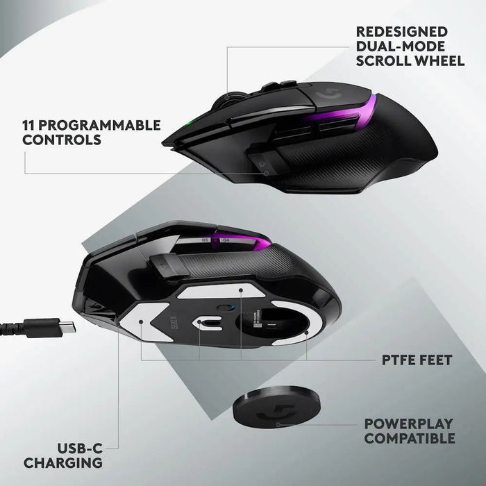 Gaming mouse Logitech G502 X Plus Black Lightsync RGB - Gaming products<<<Logitech<<<LOGITECH<<<PolyComp&&&Геймърски