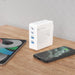 GaN 100W fast wall charger 2 x USB-C / 2 x USB Dudao A100EU - white - Cell phone USB charger<<<HurtelXML