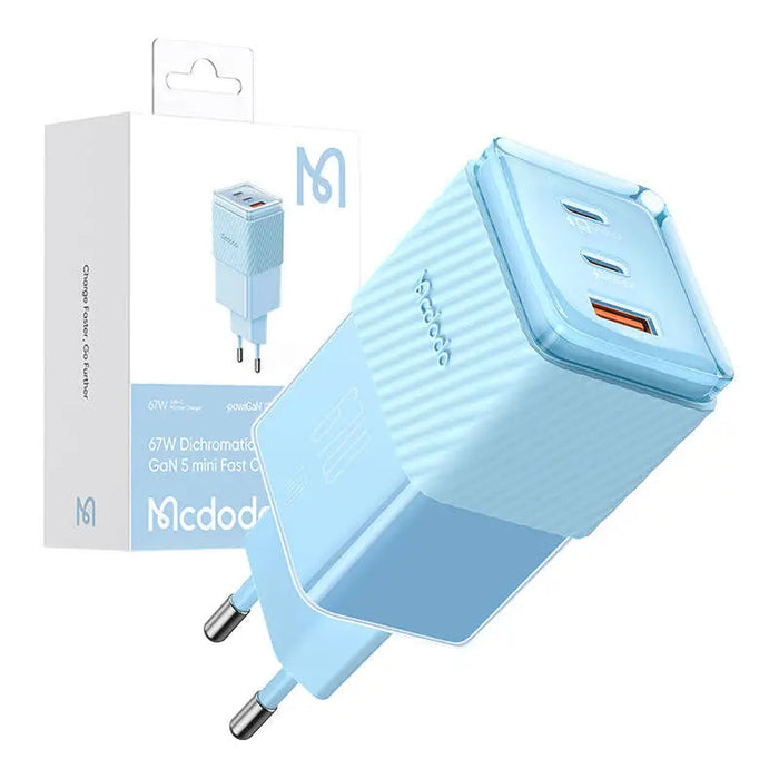 GaN 67W mains charger Mcdodo CH-1503 2x USB-C USB-A (blue) - mains chargers<<<Chargers<<<GSM Accessories<<<InnproXML