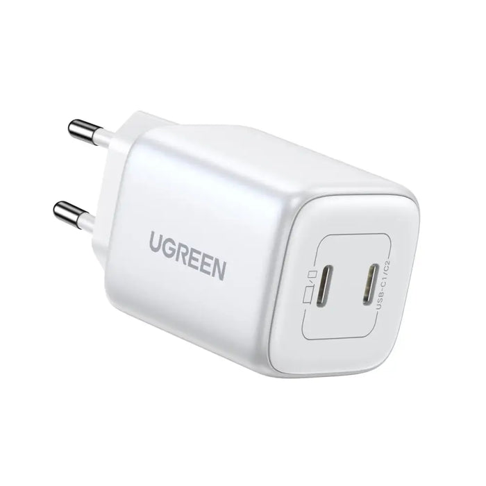 GaN Fast Charger 2 x USB-C 45W QC PD Ugreen CD294 - White - Cell phone USB charger<<<HurtelXML&&&Зарядни
