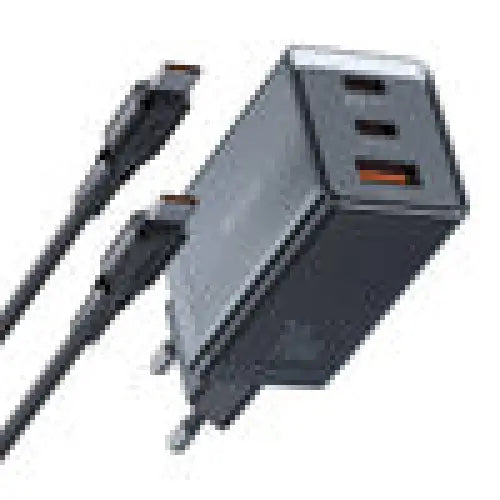 GaN Mcdodo CH-1543 network charger 2x USB-C 1x USB 67W + USB-C to USB-C 2m cable (black) - mains