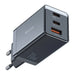GaN Mcdodo CH-1543 network charger 2x USB-C 1x USB 67W + USB-C to USB-C 2m cable (black) - mains
