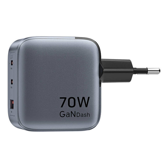 GaN Vention USB-C + C + A 70W Charger (Gray) - mains chargers<<<Chargers<<<GSM Accessories<<<InnproXML&&&Електроника