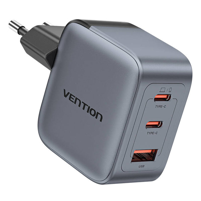 GaN Vention USB-C + C + A 70W Charger (Gray) - mains chargers<<<Chargers<<<GSM Accessories<<<InnproXML&&&Електроника