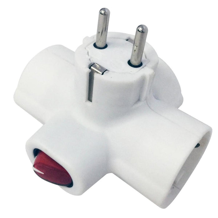 ADAPTER 3 SOCKETS SHUKO WHITE 16A WITH KEY