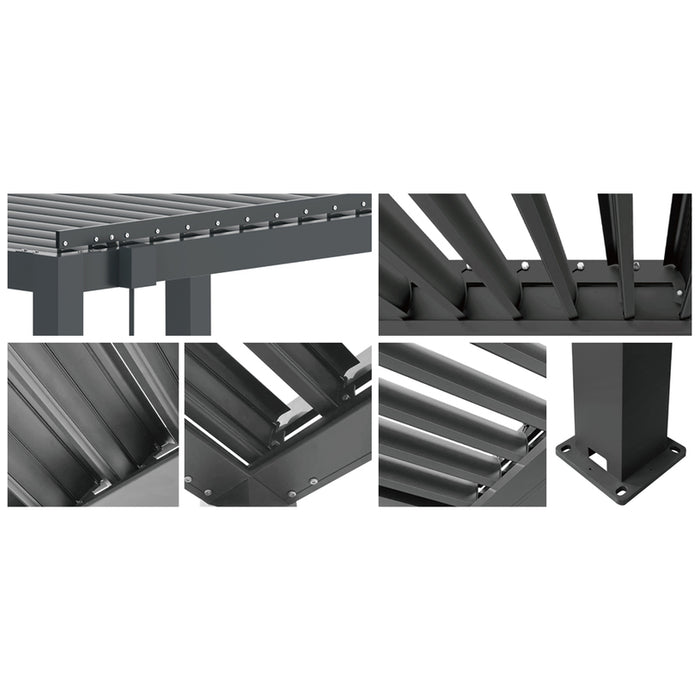 GARDEN PERGOLA 300X300CM WITH ADJUSTABLE Slats GARDEN KINGS