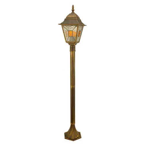 GARDEN LANTERN STANDING 98CM GOLD PATINA E27 BELIGHT - Градински фенери<<<Външно