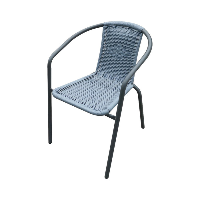 CHAIR METAL/RATTAN DELUNA GRAY