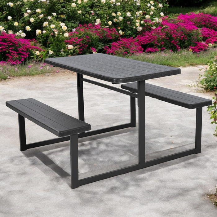 CATERING SET TABLE WITH TWO BENCHES HDPE GARDEN STAR HD-10760