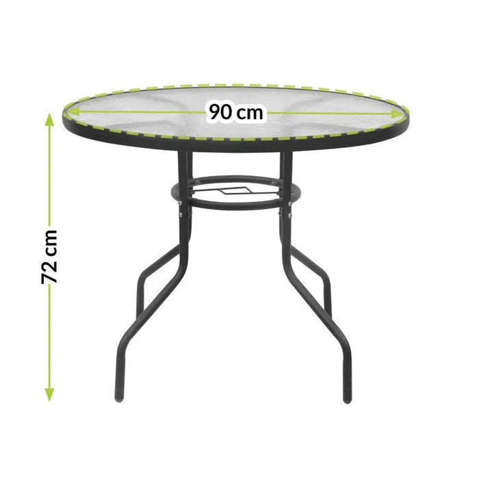 Garden table with glass top JUPITER 90cm - Garden tablesSTY-OGR<<<TablesSTY<<<ActionPL