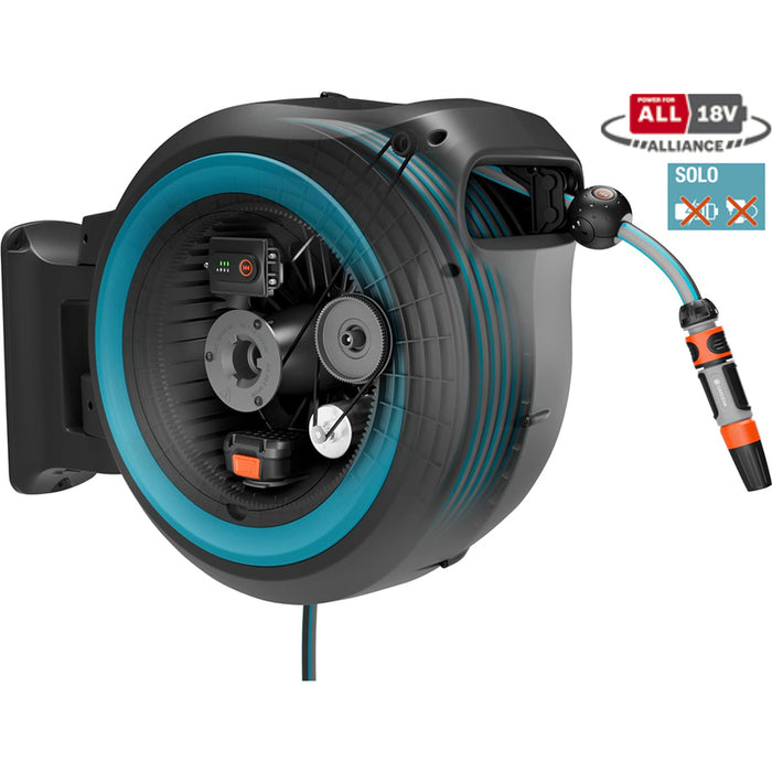 WALL HOSE REEL WITHOUT BATTERY AND CHARGER GARDENA PowerRoll XXL solo