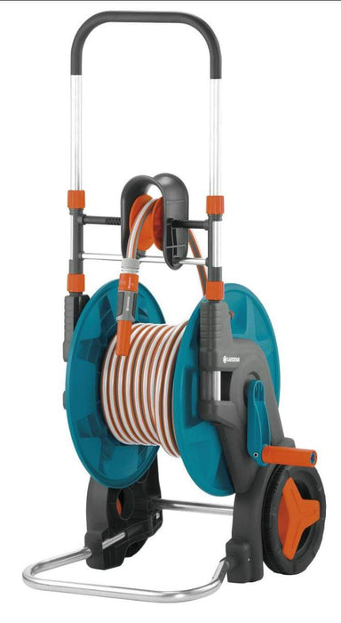 TROLLEY WITH 20M HOSE AND GARDENA ACCESSORIES