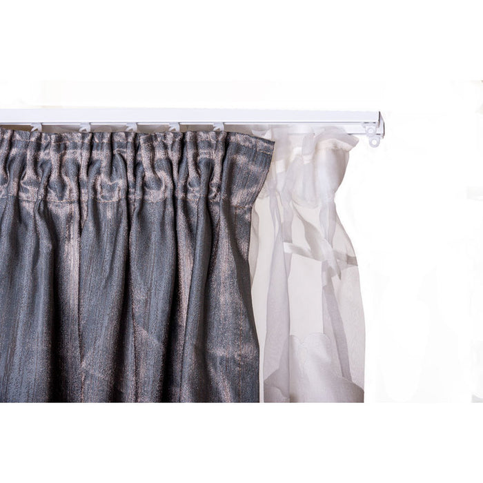DOUBLE-CHANNEL ALUMINUM CORNICE GARDINIA SANSA 200 CM. WHITE