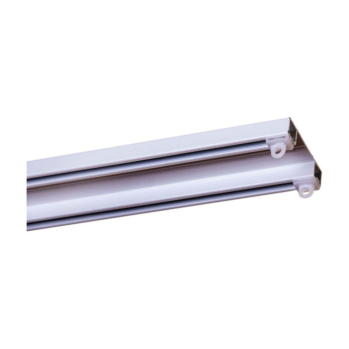 TWO-CHANNEL ALUMINUM CORNICE GARDINIA SANSA 250 CM. WHITE