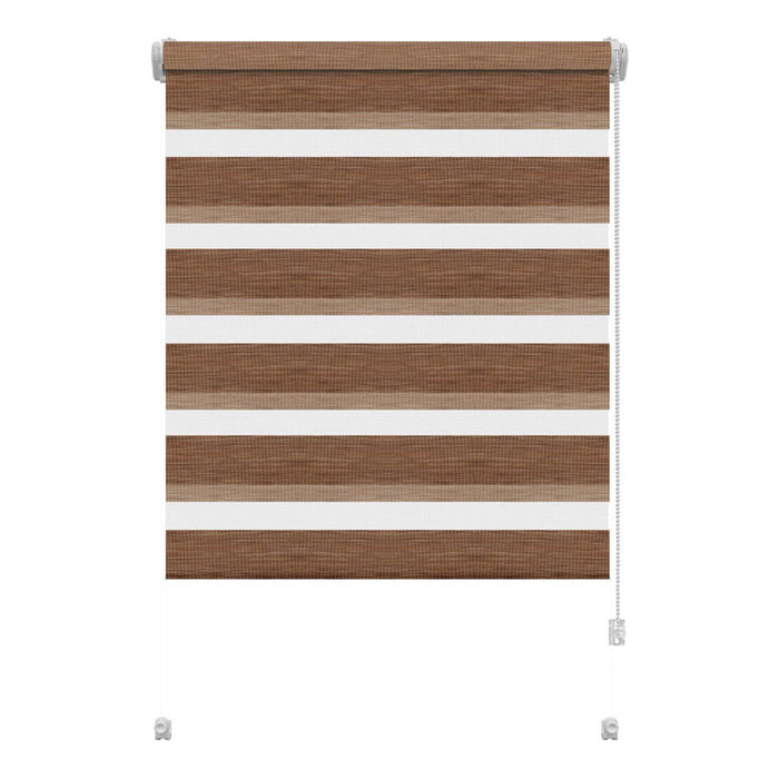 PREMIUM DOUBLE ROLL BLIND GARDINIA 61.5X150 CM. NATURAL BROWN
