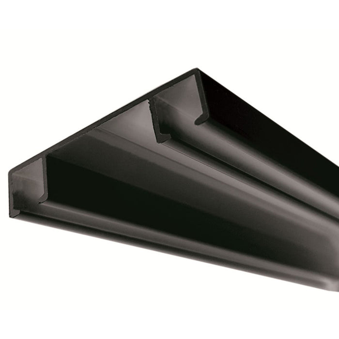 DOUBLE-CHANNEL ALUMINUM CORNICE GARDINIA SANSA 300 CM. BLACK