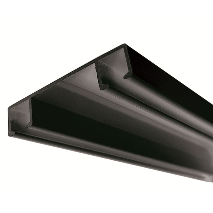 TWO-CHANNEL ALUMINUM CORNICE GARDINIA SANSA 350 CM. BLACK