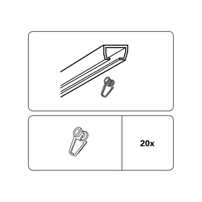 ACCESSORY HOOKS GARDINIA U-SHAPED CORNICE 20 PCS.