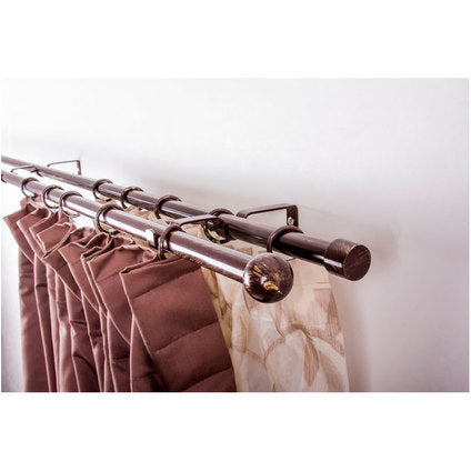 DOUBLE EXTENDABLE CORNER GARDINIA MIRA 160-300 CM. BROWN-GOLD