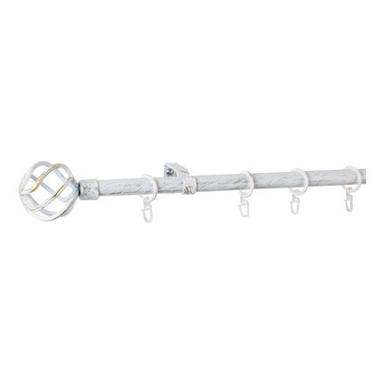 EXTENDABLE CORNER GARDINIA SVANNA 160-300 CM. WHITE-GOLD