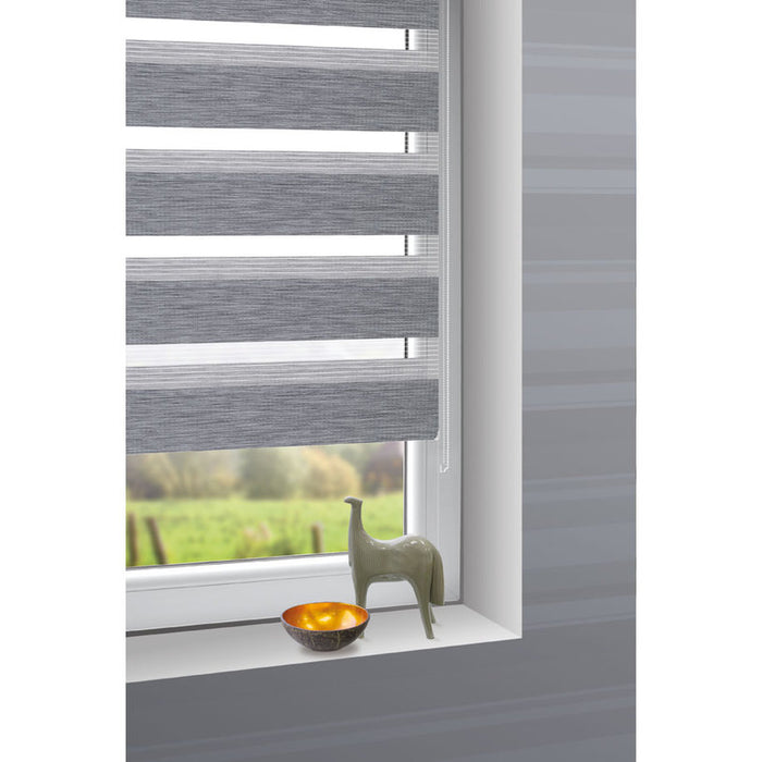 PREMIUM DOUBLE ROLL BLIND GARDINIA 68X215 CM. NATURAL GRAY