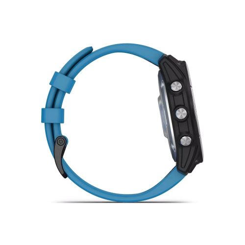 Garmin Quatix 7 Base Smart Watch 47mm, GPS, 10ATM, Graphite with Light Blue Silicone Band EU