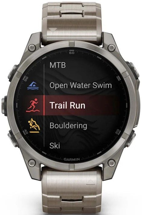 Garmin Fenix 8 3.56 cm (1.4") AMOLED 47 mm Digital 454 x 454 pixels Touchscreen Titanium Wi-Fi GPS (satellite)