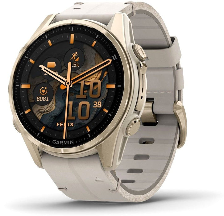 Garmin Fenix 8 3.3 cm (1.3") AMOLED 43 mm Digital 416 x 416 pixels Touchscreen Gold Wi-Fi GPS (satellite)
