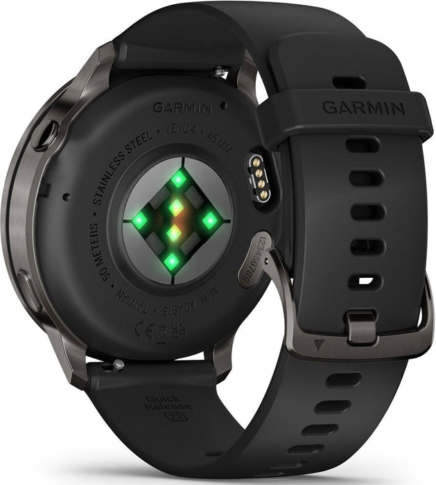 Garmin Venu 4 Smart Watch 45mm, GPS, Black with Dark Gray Silicone Band EU