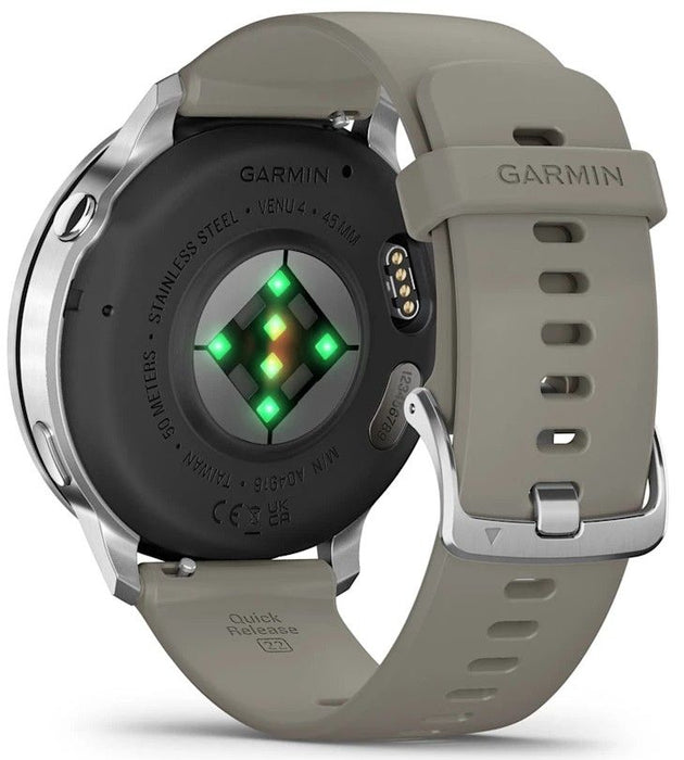 Garmin Venu 4 3.56 cm (1.4") AMOLED 45 mm Digital 454 x 454 pixels Touchscreen Silver Wi-Fi GPS (satellite)