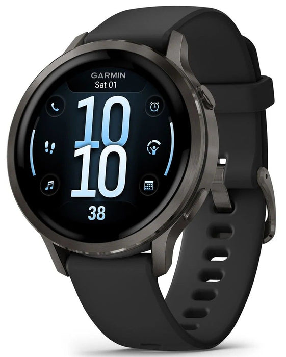 Garmin Venu 4 Smart Watch 41mm, GPS, Black with Dark Gray Silicone Band EU
