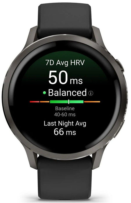Garmin Venu 4 Smart Watch 41mm, GPS, Black with Dark Gray Silicone Band EU