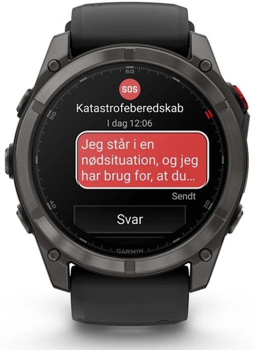 Garmin fēnix 8 Pro 3.56 cm (1.4") AMOLED 51 mm Digital 454 x 454 pixels Touchscreen Black, Grey, Titanium Wi-Fi GPS (satellite)