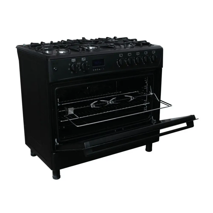 Gas-electric Cooker Ravanson KWGE-K90 Cheff Modern (black) - Free-standing kitchensAGD-KWS<<<Home Appliance