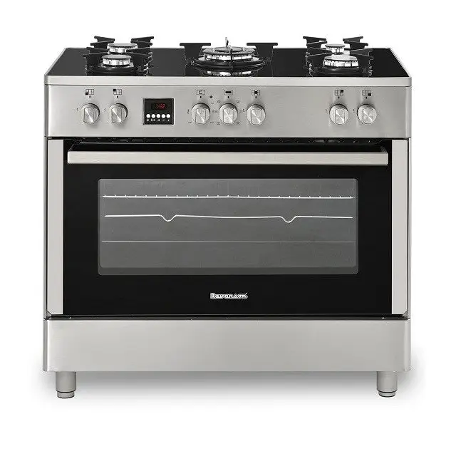 Gas-electric Cooker Ravanson KWGE-K90 Cheff Modern (silver) - Free-standing kitchensAGD-KWS<<<Home Appliance