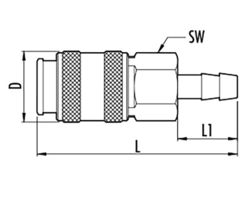 QUICK CONNECTION COUPLING FOR HOSE F 10MM
