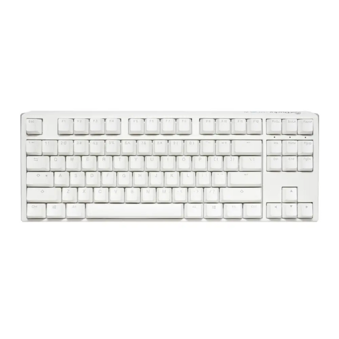 Геймърскa механична клавиатура Ducky One 3 Pure White TKL Hotswap Cherry MX Silent Red RGB PBT Keycaps - Геймърски