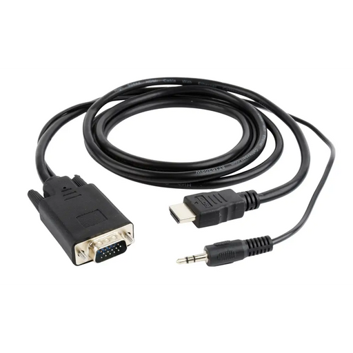 Gembird A-HDMI-VGA-03-10 video cable adapter 3 m HDMI + 3.5mm VGA (D-Sub) Black - AdaptersKBA-ADA<<<Cables