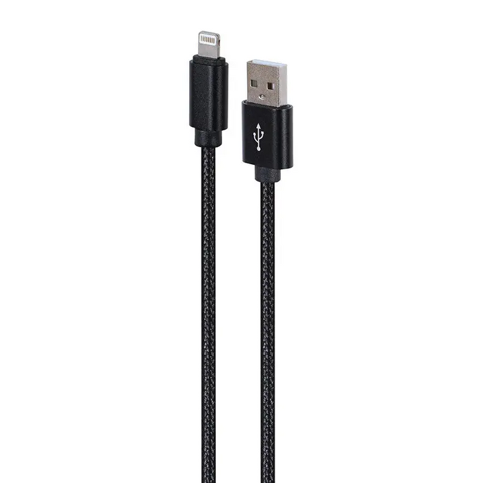 Gembird CCDB-mUSB2B-AMLM-6 Cotton braided 8-pin cable with metal connectors 1.8 m black - USB cablesKBA-USB<<<Cables