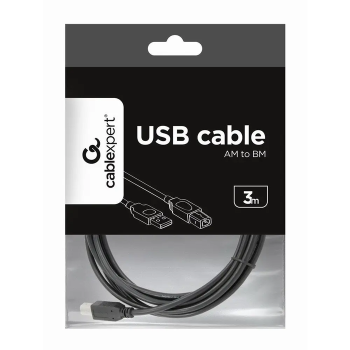 Gembird CCP-USB2-AMBM-10 USB cable 3.04 m USB A USB B Black - USB cablesKBA-USB<<<Cables and adaptersKBA<<<ActionPL
