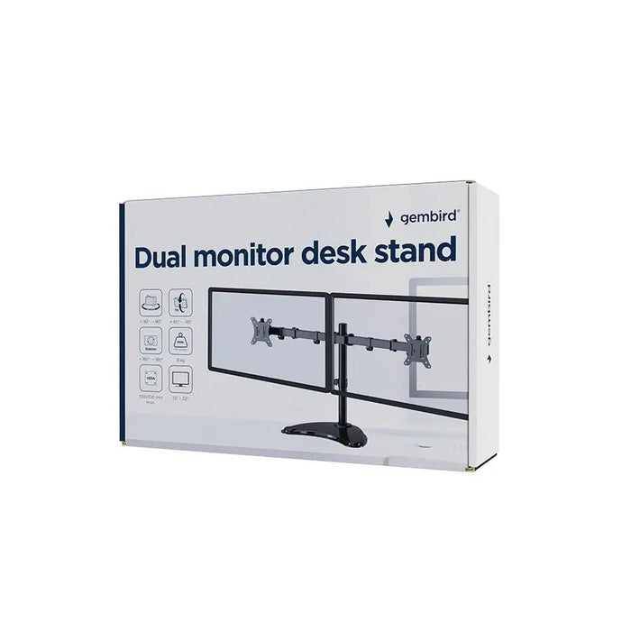 Gembird MS-D2ST-02 Monitor desk stand (rotate tilt swivel) 13”-32” black - Monitors - Monitor