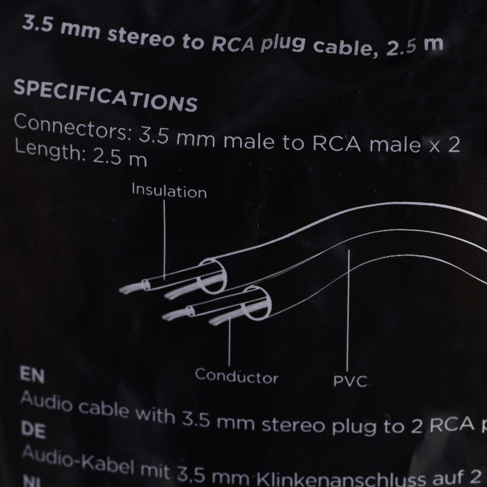 Gembird 2.5m, 3.5mm/2xRCA, M/M audio cable Black, Red, White