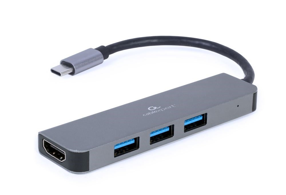 USB Hub GEMBIRD A-CM-COMBO2-01 Grey