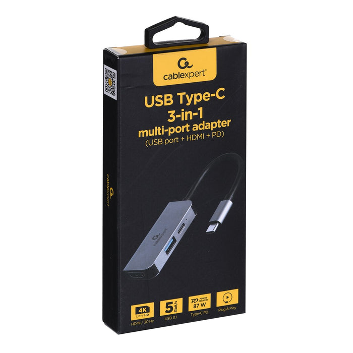 USB Hub GEMBIRD A-CM-COMBO3-02 Silver