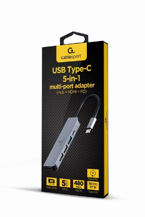 USB Hub GEMBIRD A-CM-COMBO5-03 Silver