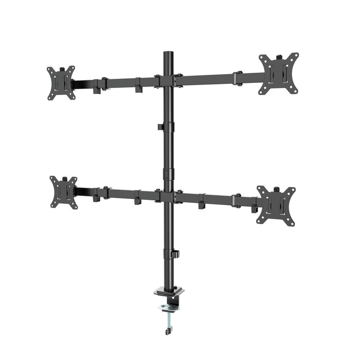 Gembird MA-D4-01 Adjustable desk 4-display mounting arm (rotate, tilt, swivel), 13”-32”, up to 10kg per screen