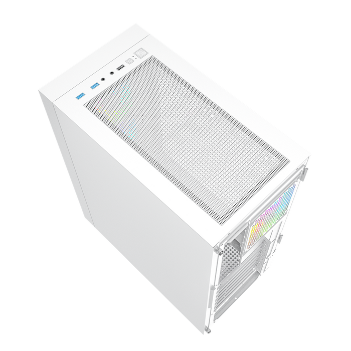 Gembird Fornax 4000W ARGB gaming ATX computer case, Midi Tower, backlight, White