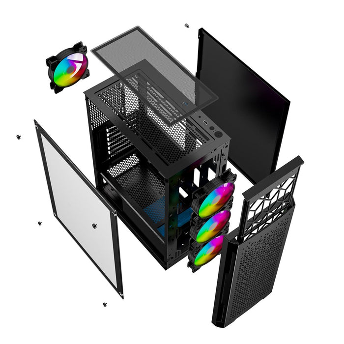 Gembird CCC-FC-400X Gaming ARGB computer case Fornax 400X, black