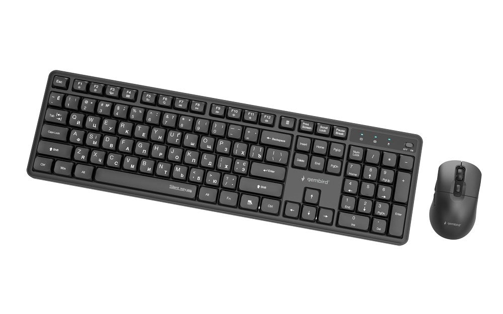Gembird KBS-WMS-01-CYRL Silent key Pro Business wireless desktop set, black, RU layout